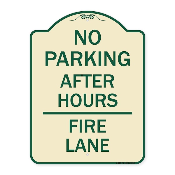 Signmission No Parking After Hours Fire Lane Heavy-Gauge Aluminum Architectural Sign, 24" x 18", TG-1824-23815 A-DES-TG-1824-23815 - main